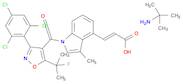 2-Methylpropan-2-amine(E)-3-(1-(5-(2-fluoropropan-2-yl)-3-(2,4,6-trichlorophenyl)isoxazole-4-carbonyl)-3-methyl-1H-indol-4-yl)acrylate