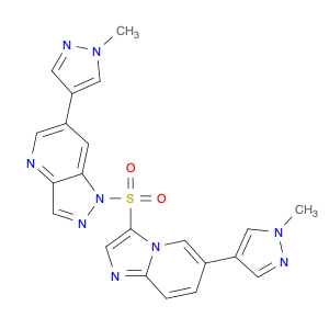 6-(1-methyl-1H-pyrazol-4-yl)-1-[[6-(1-methyl-1H-pyrazol-4-yl)imidazo[1,2-a]pyridin-3-yl]sulfonyl]-1H-pyrazolo[4,3-b]pyridine