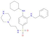 4-(cyclohexylamino)-3-[(phenylmethyl)amino]-N-[2-(1-piperazinyl)ethyl]-benzenesulfonamide