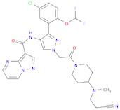 N-(3-(5-Chloro-2-(difluoromethoxy)phenyl)-1-(2-(4-((2-cyanoethyl)(methyl)amino)piperidin-1-yl)-2-oxoethyl)-1H-pyrazol-4-yl)pyrazolo[1,5-a]pyrimidine-3-carboxamide