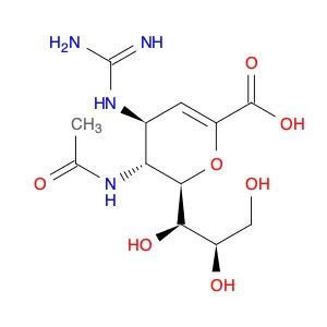 D-glycero-D-galacto-Non-2-enonic acid, 5-(acetylamino)-4-[(aminoiminomethyl)amino]-2,6-anhydro-3,4…