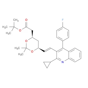 t-Butyl (3R,5S)-7-[2-cyclopropyl-4-(4-fluorophenyl)quinolin-3-yl]-3,5-isopropylidenedioxy-6-hepten…