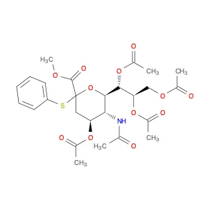 Neuraminic acid, N-acetyl-2-S-phenyl-2-thio-, methyl ester, 4,7,8,9-tetraacetate