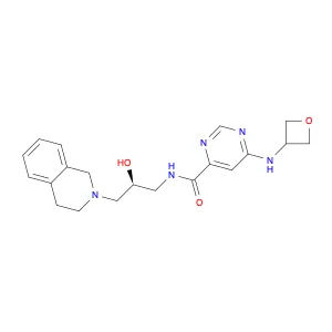4-Pyrimidinecarboxamide, N-[(2S)-3-(3,4-dihydro-2(1H)-isoquinolinyl)-2-hydroxypropyl]-6-(3-oxetany…