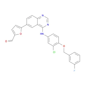 2-Furancarboxaldehyde, 5-[4-[[3-chloro-4-[(3-fluorophenyl)methoxy]phenyl]amino]-6-quinazolinyl]-