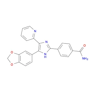 4-[4-(1,3-Benzodioxol-5-yl)-5-(2-pyridinyl)-1H-imidazol-2-yl]benzamide