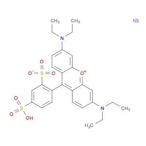 Hydrogen 3,6-bis(diethylamino)-9-(2,4-disulphonatophenyl)xanthylium sodium salt
