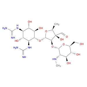 2,4-Diguanidino-3,5,6-trihydroxycyclohexyl 5-deoxy-2-O-(2-deoxy-2-methylamino-α-glucopyranosyl)-3-…