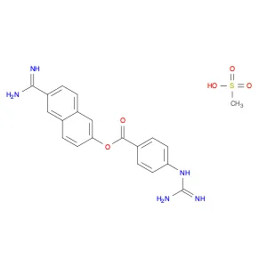 Benzoic acid, 4-[(aminoiminomethyl)amino]-, 6-(aminoiminomethyl)-2-naphthalenyl ester, dimethanesu…
