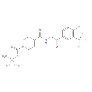 tert-butyl 4-(2-(4-fluoro-3-(trifluoromethyl)phenyl)-2-oxoethylcarbamoyl)piperidine-1-carboxylate