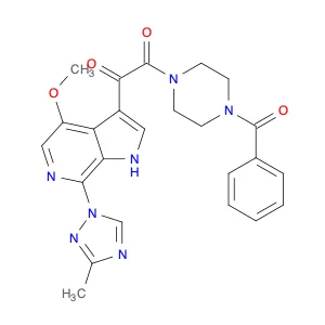 1-(4-Benzoylpiperazin-1-yl)-2-(4-methoxy-7-(3-methyl-1H-1,2,4-triazol-1-yl)-1H-pyrrolo[2,3-c]pyrid…