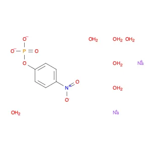 Phosphoric acid, mono(4-nitrophenyl) ester, sodium salt, hydrate(1:2:6)OTHER CA INDEX NAMES:Phosph…