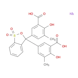 Benzoic acid,3,3'-(1,1-dioxido-3H-2,1-benzoxathiol-3-ylidene)bis[6-hydroxy-5-methyl-, trisodium sa…