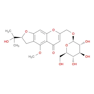 5H-Furo[3,2-g][1]benzopyran-5-one,7-[(b-D-glucopyranosyloxy)methyl]-2,3-dihydro-2-(1-hydroxy-1-met…