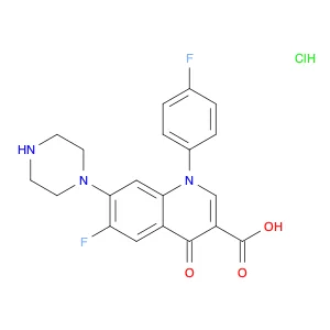 3-Quinolinecarboxylic acid, 6-fluoro-1-(4-fluorophenyl)-1,4-dihydro-4-oxo-7-(1-piperazinyl)-, hydr…