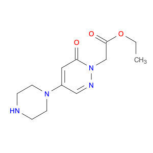 1(6H)-Pyridazineacetic acid, 6-oxo-4-(1-piperazinyl)-, ethyl ester