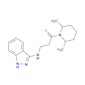 1-Propanethione, 1-(2,6-dimethyl-1-piperidinyl)-3-(1H-indazol-3-ylamino)-