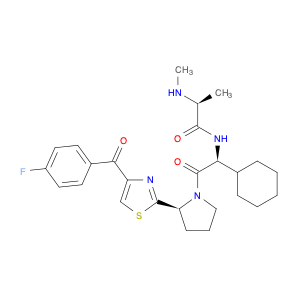 Propanamide, N-[(1S)-1-cyclohexyl-2-[(2S)-2-[4-(4-fluorobenzoyl)-2-thiazolyl]-1-pyrrolidinyl]-2-ox…