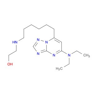 2-((5-(Diethylamino)-[1,2,4]triazolo[1,5-a]pyrimidin-7-yl)(hexyl)amino)ethanol