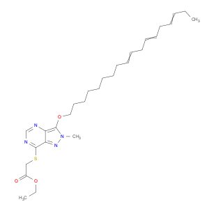Acetic acid, [[2-methyl-3-(9,12,15-octadecatrienyloxy)-2H-pyrazolo[4,3-d]pyrimidin-7-yl]thio]-, et…