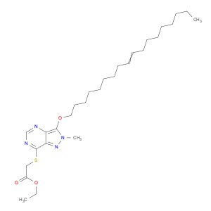 Acetic acid, [[2-methyl-3-(9-octadecenyloxy)-2H-pyrazolo[4,3-d]pyrimidin-7-yl]thio]-, ethyl ester …