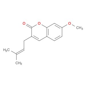 2H-1-Benzopyran-2-one, 7-methoxy-3-(3-methyl-2-buten-1-yl)-