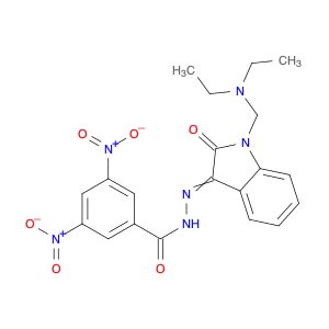 Benzoic acid, 3,5-dinitro-, 2-[1-[(diethylamino)methyl]-1,2-dihydro-2-oxo-3H-indol-3-ylidene]hydra…