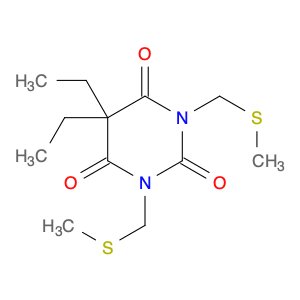 2,4,6(1H,3H,5H)-Pyrimidinetrione, 5,5-diethyl-1,3-bis[(methylthio)methyl]-