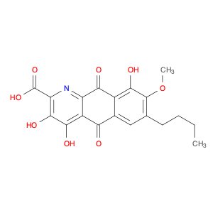 Benzo[g]quinoline-2-carboxylic acid, 7-butyl-5,10-dihydro-3,4,9-trihydroxy-8-methoxy-5,10-dioxo-