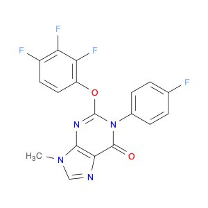 6H-PURIN-6-ONE, 1-(4-FLUOROPHENYL)-1,9-DIHYDRO-9-METHYL-2-(2,3,4-TRIFLUOROPHENOXY)-