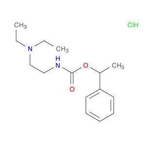 Carbamic acid, [2-(diethylamino)ethyl]-, 1-phenylethyl ester, monohydrochloride, (-)- (9CI)