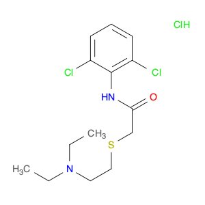 Acetamide, N-(2,6-dichlorophenyl)-2-[[2-(diethylamino)ethyl]thio]-, hydrochloride (1:1)