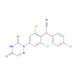 Benzeneacetonitrile, 2,6-dichloro-α-(4-chlorophenyl)-4-(4,5-dihydro-3,5-dioxo-1,2,4-triazin-2(3H...