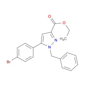 1H-Pyrazole-3-carboxylic acid, 5-(4-bromophenyl)-1-(phenylmethyl)-, ethyl ester