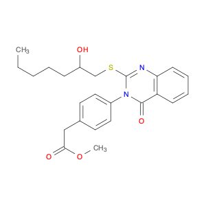 Benzeneacetic acid, 4-[2-[(2-hydroxyheptyl)thio]-4-oxo-3(4H)-quinazolinyl]-, methyl ester
