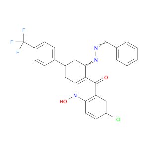 1-(Benzylidenehydrazono)-7-chloro-10-hydroxy-3-(4-(trifluoromethyl)phenyl)-1,2,3,4-tetrahydroacrid…