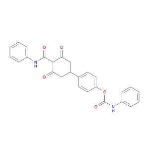 Cyclohexanecarboxamide, 2,6-dioxo-N-phenyl-4-[4-[[(phenylamino)carbonyl]oxy]phenyl]-