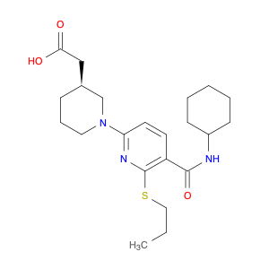 3-Piperidineacetic acid, 1-[5-[(cyclohexylamino)carbonyl]-6-(propylthio)-2-pyridinyl]-, (3S)-