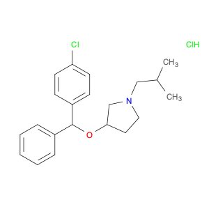 Pyrrolidine, 3-[(4-chlorophenyl)phenylmethoxy]-1-(2-methylpropyl)-, hydrochloride (1:1)