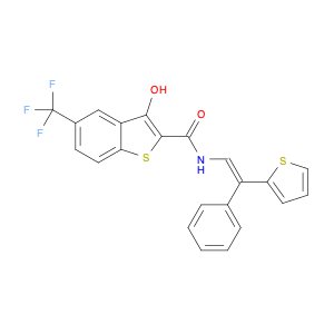 Benzo[b]thiophene-2-carboxamide, 3-hydroxy-N-[2-phenyl-2-(2-thienyl)ethenyl]-5-(trifluoromethyl)-,…