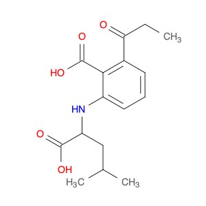 2-[(1-Carboxy-3-methylbutyl)amino]-6-(1-oxopropyl)benzoic acid