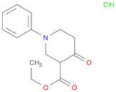 3-Piperidinecarboxylic acid, 4-oxo-1-phenyl-, ethyl ester, hydrochloride (1:1)