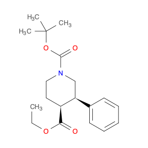 1,4-Piperidinedicarboxylic acid, 3-phenyl-, 1-(1,1-dimethylethyl) 4-ethyl ester, (3R,4S)-rel-