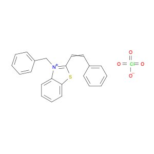 Benzothiazolium, 2-(2-phenylethenyl)-3-(phenylmethyl)-, perchlorate (1:1)
