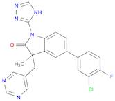 2H-Indol-2-one, 5-(3-chloro-4-fluorophenyl)-1,3-dihydro-3-methyl-3-(5-pyrimidinylmethyl)-1-(1H-1,2…