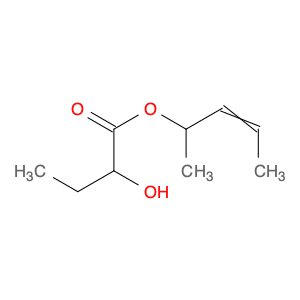 Butanoic acid, 2-hydroxy-, 1-methyl-2-buten-1-yl ester