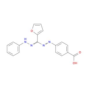 Benzoic acid, 4-[2-[2-furanyl(2-phenylhydrazinylidene)methyl]diazenyl]-