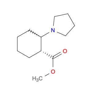 Cyclohexanecarboxylic acid, 2-(1-pyrrolidinyl)-, methyl ester, cis- (9CI)