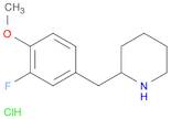 Piperidine, 2-[(3-fluoro-4-methoxyphenyl)methyl]-, hydrochloride (1:1)