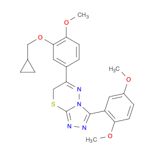 7H-1,2,4-Triazolo[3,4-b][1,3,4]thiadiazine, 6-[3-(cyclopropylmethoxy)-4-methoxyphenyl]-3-(2,5-dime…